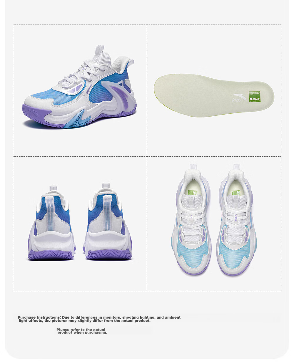 Anta Kids Boys Sports Shoes 2026 Summer Breathable Mesh Durable Basketball Shoes A12621112 27